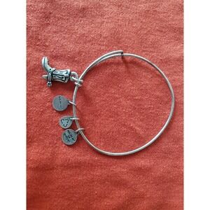 Alex And Ani Bracelet With Cowboy Boot Charm. Silver
